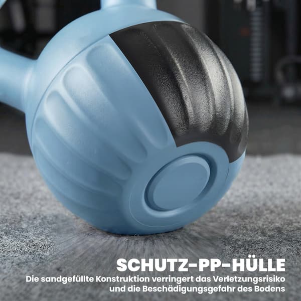 Kettlebell 21x21x27 cm blå plast