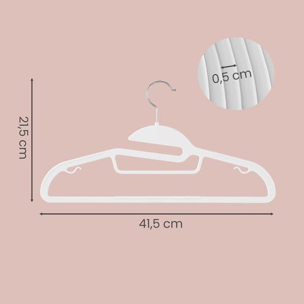 Klädhängare 41,5x22,5 cm Vit Plast, förvaring