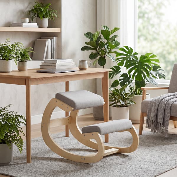 Ergonomisk gynge knælestol 55x85x55 cm lys grå
