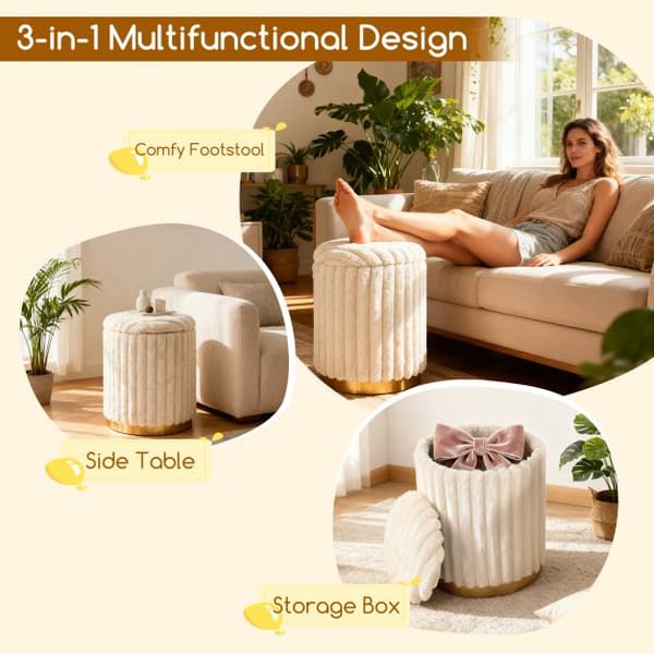 Ottoman-set, 36x45 cm, Beige, Förvaring , Star