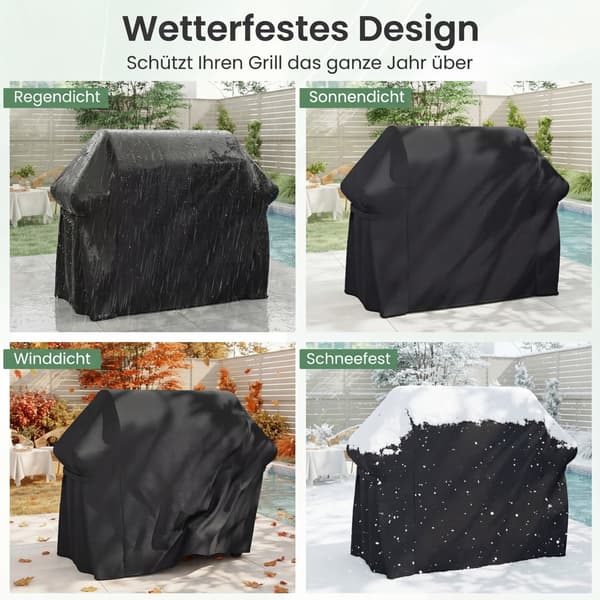 Grillbetræk 151x71x113 cm sort