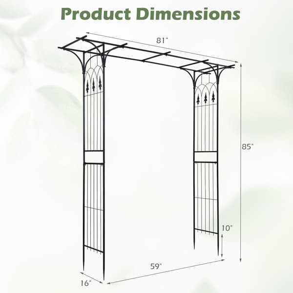 Havebue Pergola 150x40x216 cm sort