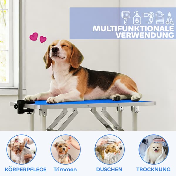 Hundefrisørbord 81x48,5x80 cm blå