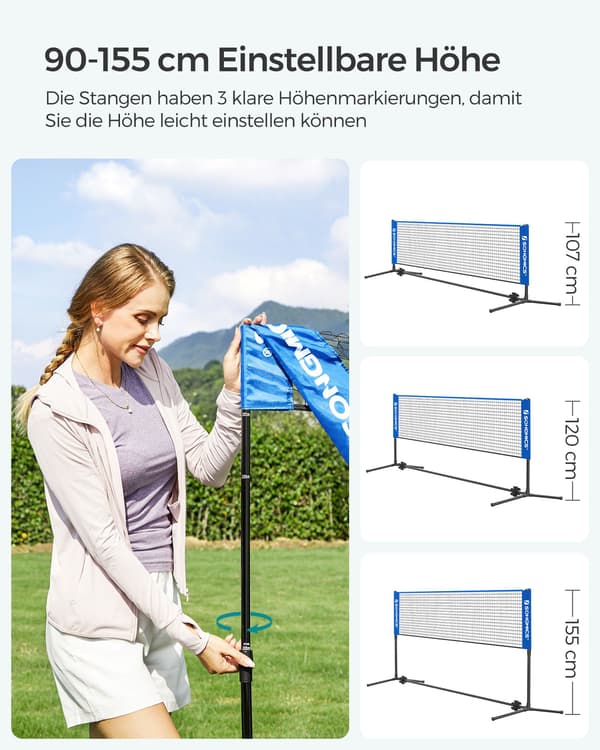 Badmintonnet, 400x155x103 cm, Blå