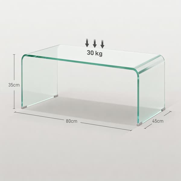 Soffbord 80x45x35 cm Transparent Glas
