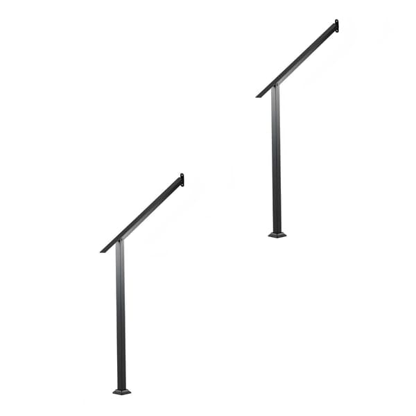 Trappegelændersæt, 2 stk., 99x9x74 cm, sort