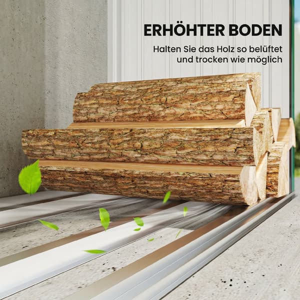 Vedförråd 213x66,5x150 cm Grönt Stål