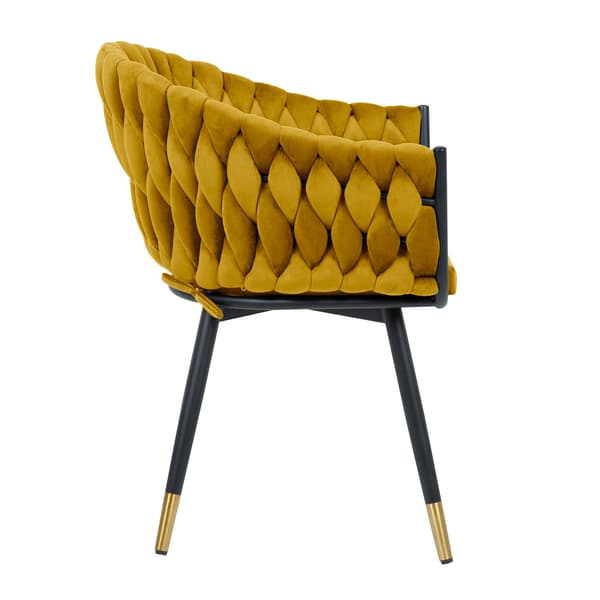 Stol FLORA 61x63x83 cm gul sammet