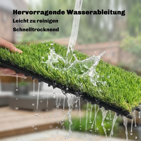 Konstgräsmattor Set 30x30 cm Grön Plast