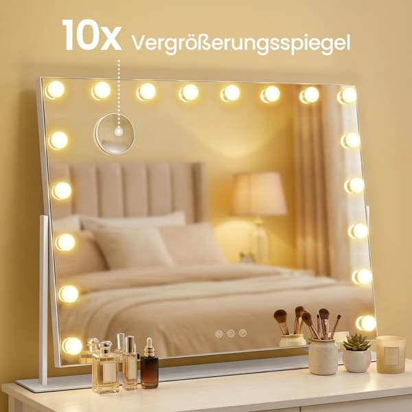 Sminkspegel 80x60 cm Vit LED-belysning