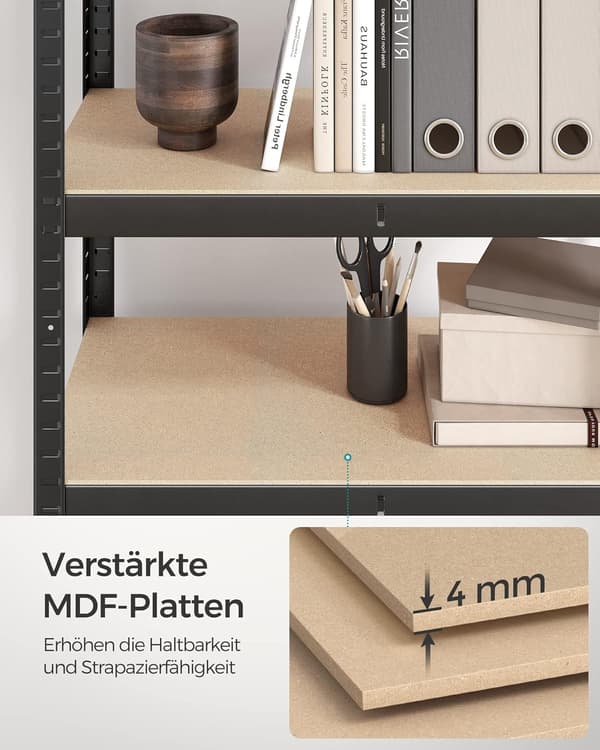 Reol 80x40x160 cm Sort Stål