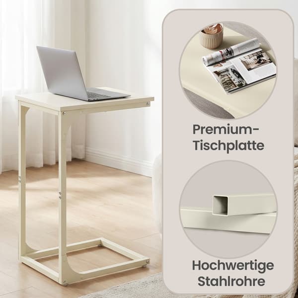 Sidobord C-form 30x40x62 cm Vit