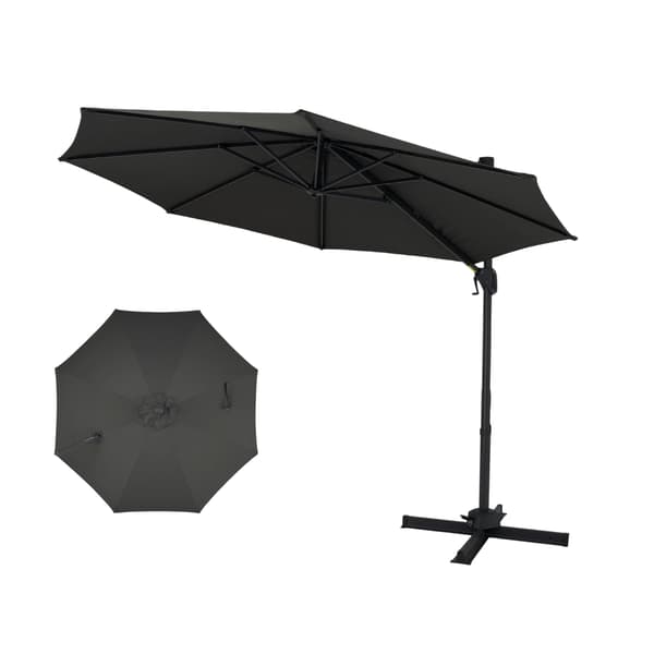 Svæveparasol 297x317x250 cm grå