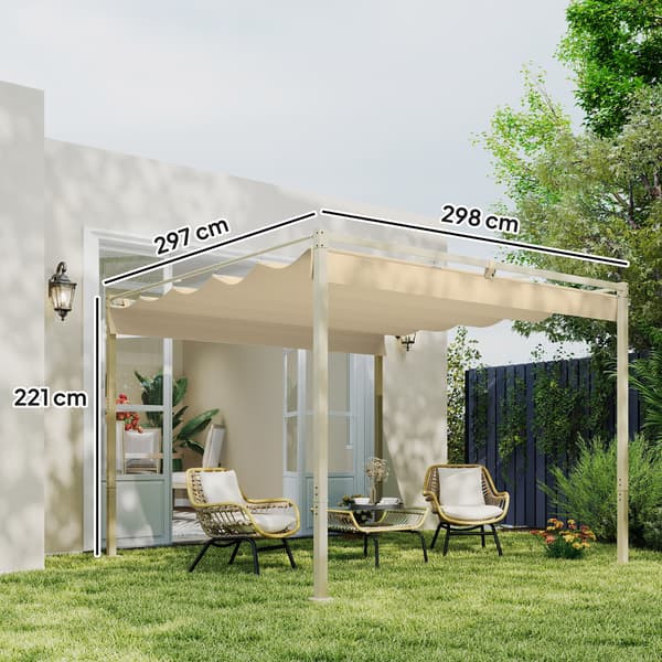 Pergola, 298x297x221 cm, Khaki, polyester