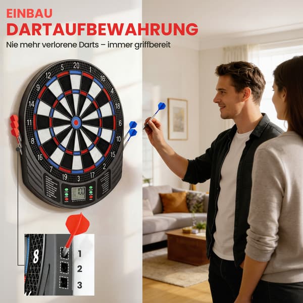Elektronisk dartskive 47x41x2,5 cm Multifarvet, plast