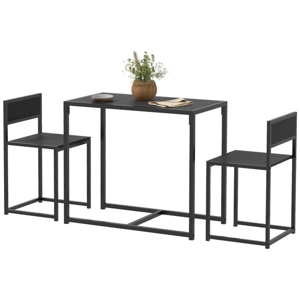 Barbord Set 3-delar 90x47x76 cm svart