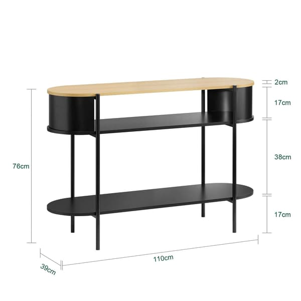 Konsolbord, FSB102-SCH, 110x39x76 cm, Træ og Sort