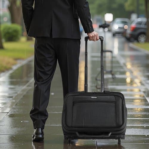 Rullende computertaske 39,6 cm sort, oxfordstof