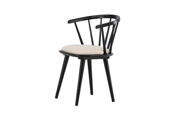 Spisebordsstol Bobby 50x48 cm Sort Gummitræ