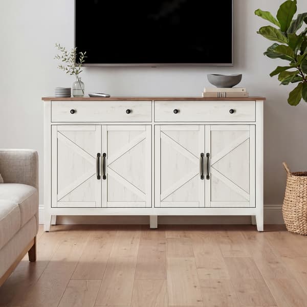 Sideboard 140x40x80 cm rustik vit/honungsbrun