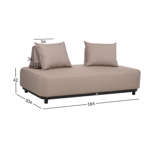 Sofa AMORE 184x104x42 cm beige stof