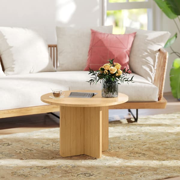 Soffbord, 66x66x45 cm, Natur, Bambu