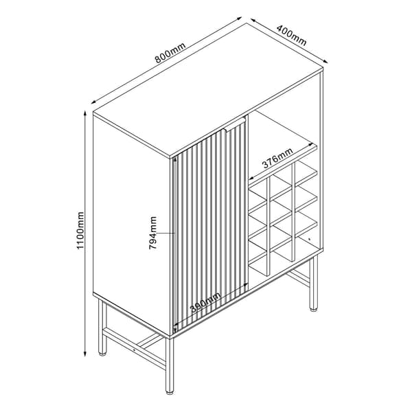 Kaappi HELVE 80x40x110 cm Musta melamiini