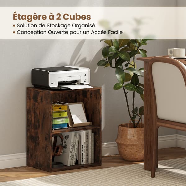 Bogreol 2-kube 42x29,5x53,5 cm rustik brun