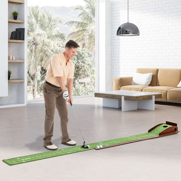 Golf putting måtte, 280x29x15 cm, Brun Grøn , Star
