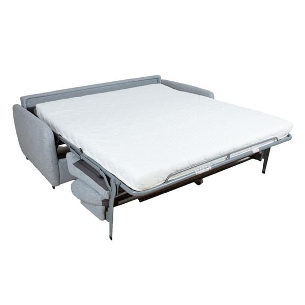 Soffa med bäddfunktion 203x97x91 cm Blå tyg