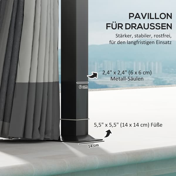 Havepavillon, 395x330x294 cm, Lysegrå