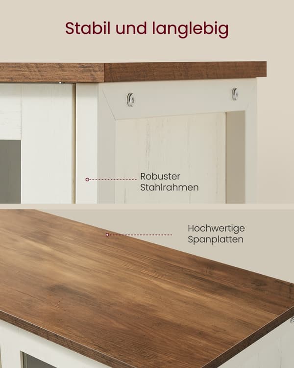 Sideboard 35x100x75 cm Brun, stålram