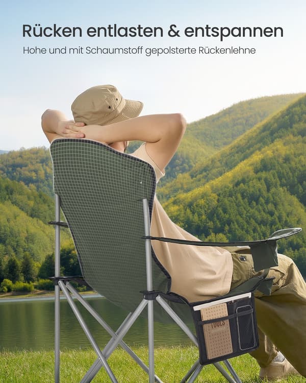 Campingstol 61x93x108 cm Grønn