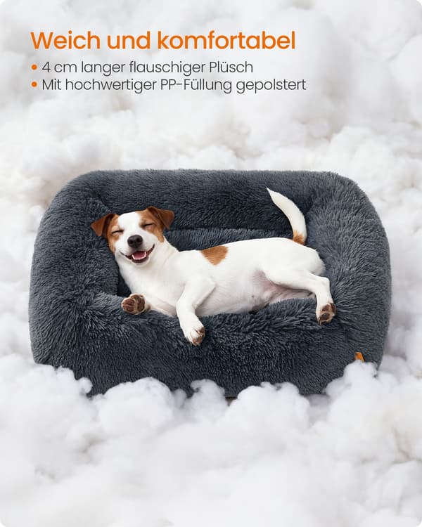 Hundeseng 71x55x18 cm Hvit, myk polstring