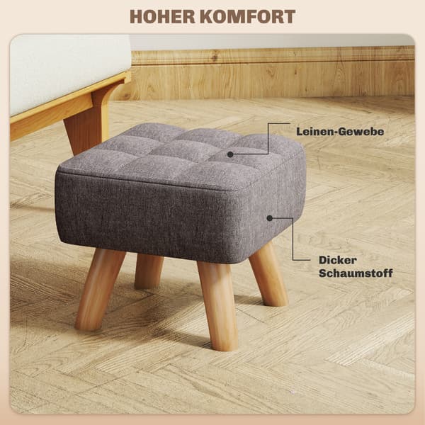 Fodskammel, 27x27x26 cm, Grå