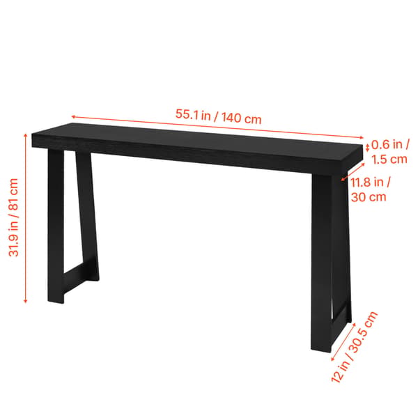 Konsolbord, 140x30,5x81 cm, Sort, Træ