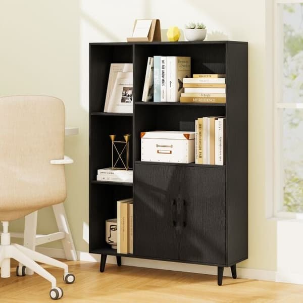 Bogreol, 80x23x119 cm, Sort, Opbevaring