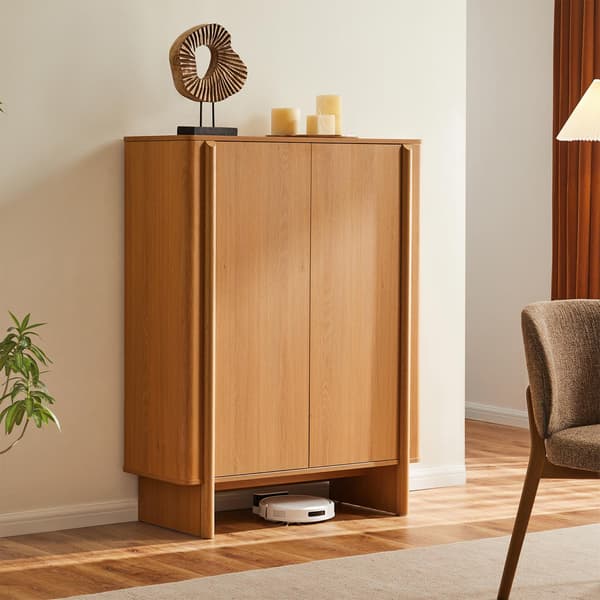 Highboard MORBEN 100x42x130 cm Tammi melamiini