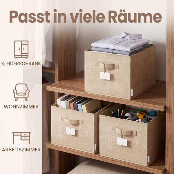 Oppbevaringsbokssett, 40x30x24 cm, Beige