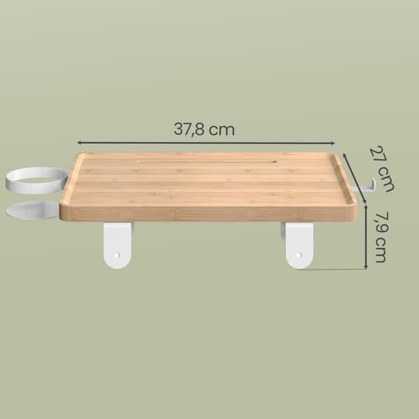 Sengehylde 37,8x27x7,9 cm Beige Bambus