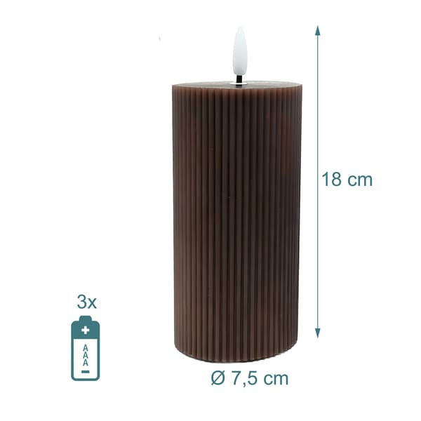 LED-kynttiläsarja, 18 cm, ruskea, aitoa vahaa, Kodustaar