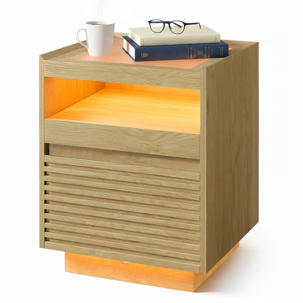 Sengebord 40x45x55 cm Beige, MDF