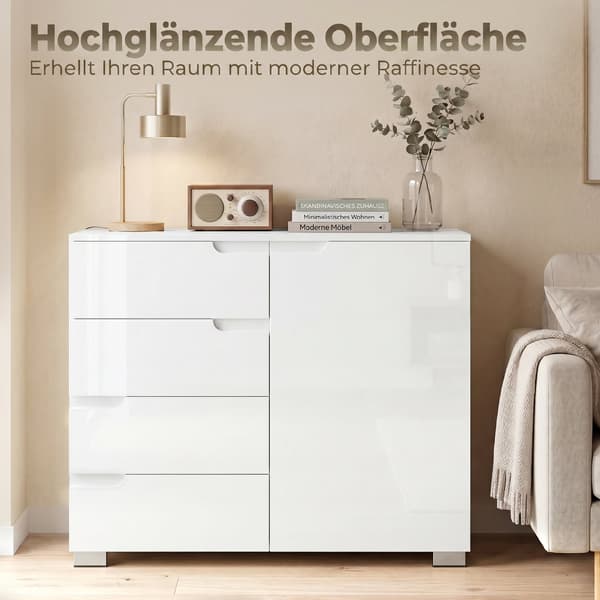 Skænk 100x40x80 cm Hvid MDF