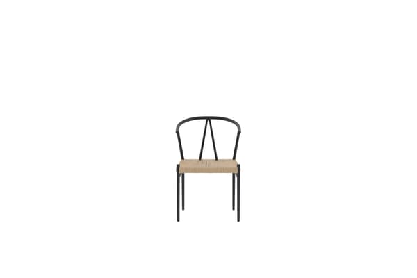 Spisestol, Alfons, Sort, Stål, Rattan