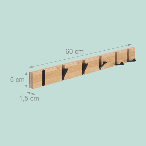 Knagerække Bambus Foldbar Kroge Brun, Kodustaar