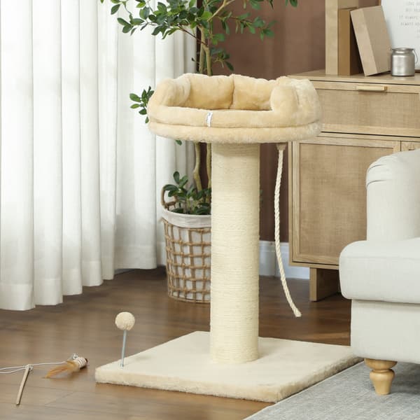 Kattetræ med kattekurv 55x55x83 cm creme
