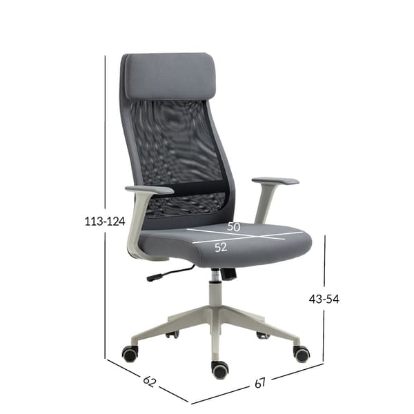 Kontorstol Elmer 67x62x113-124 cm Grå Sort