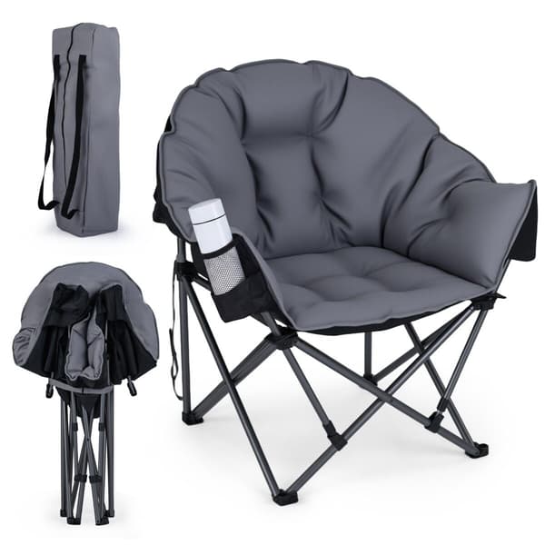 Sammenklappelig campingstol 74x90x99 cm grå