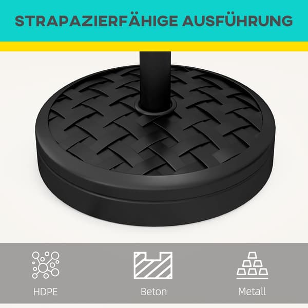 Parasolfod Rund Parasolholder 45x36 cm Sort Beton