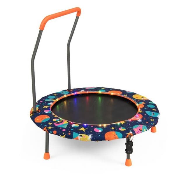 Børnetrampolin med LED-lys Ø92 cm multifarvet